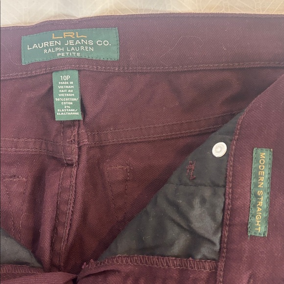 Ralph Lauren Deep Burgundy Jeans Size 10P - Picture 3 of 7
